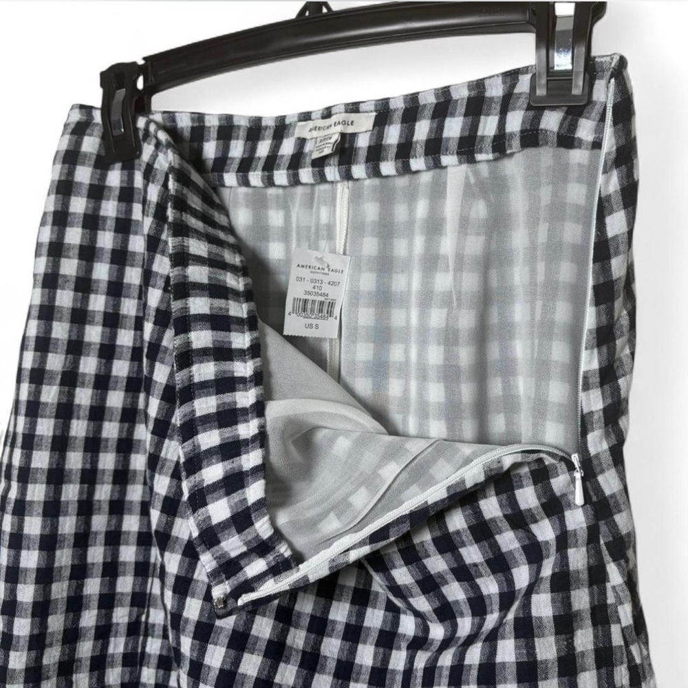 American Eagle Black White Gingham Checkered Skir… - image 5